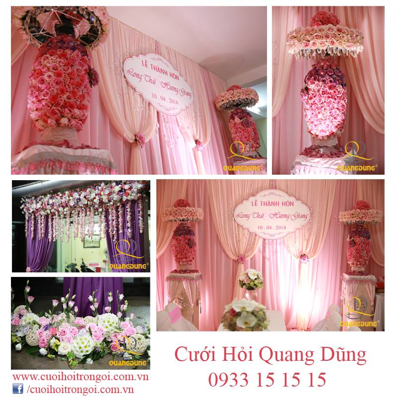 Hình ảnh trang trí sự kiện cưới Long Thái - Hương Giang tại tư gia